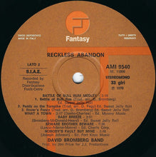 Carica l'immagine nel visualizzatore di Gallery, David Bromberg Band : Reckless Abandon (LP, Album)