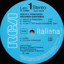 Carica l'immagine nel visualizzatore di Gallery, Riccardo Cocciante : Cervo A Primavera (LP, Album, Gat)