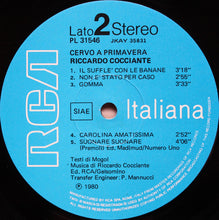Carica l'immagine nel visualizzatore di Gallery, Riccardo Cocciante : Cervo A Primavera (LP, Album, Gat)