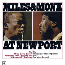 Carica l'immagine nel visualizzatore di Gallery, The Miles Davis Sextet Featuring John Coltrane And Cannonball Adderley / The Thelonious Monk Quartet And Pee Wee Russell : Miles & Monk At Newport (LP, Album, RE, Car)