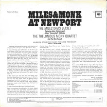 Carica l'immagine nel visualizzatore di Gallery, The Miles Davis Sextet Featuring John Coltrane And Cannonball Adderley / The Thelonious Monk Quartet And Pee Wee Russell : Miles & Monk At Newport (LP, Album, RE, Car)