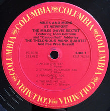 Carica l'immagine nel visualizzatore di Gallery, The Miles Davis Sextet Featuring John Coltrane And Cannonball Adderley / The Thelonious Monk Quartet And Pee Wee Russell : Miles & Monk At Newport (LP, Album, RE, Car)