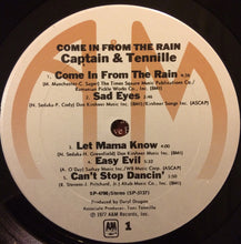 Carica l'immagine nel visualizzatore di Gallery, Captain And Tennille : Come In From The Rain (LP, Album, Pit)