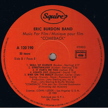 Carica l'immagine nel visualizzatore di Gallery, Eric Burdon Band : Music For Film / Musique Pour Film "Comeback" (LP, Album)