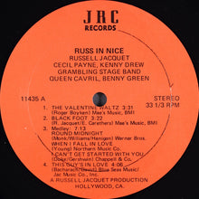 Carica l'immagine nel visualizzatore di Gallery, Russell Jacquet With Cecil Payne / Kenny Drew / Grambling Stage Band / Cavril Payne / Bennie Green : Russ In Nice: The Valentine Waltz (LP)