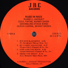 Carica l'immagine nel visualizzatore di Gallery, Russell Jacquet With Cecil Payne / Kenny Drew / Grambling Stage Band / Cavril Payne / Bennie Green : Russ In Nice: The Valentine Waltz (LP)