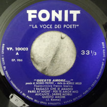 Carica l'immagine nel visualizzatore di Gallery, Jacques Prévert Dizioni Di Achille Millo : "Questo Amore" (7")