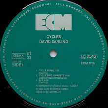 Carica l'immagine nel visualizzatore di Gallery, David Darling : Cycles (LP, Album)