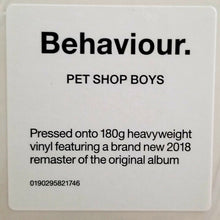 Carica l'immagine nel visualizzatore di Gallery, Pet Shop Boys : Behaviour. (LP, Album, RE, RM, 180)