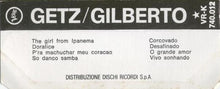Carica l'immagine nel visualizzatore di Gallery, Stan Getz / João Gilberto Featuring Astrud Gilberto / Antonio Carlos Jobim : Getz / Gilberto (Cass, Album)