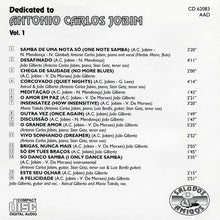 Carica l'immagine nel visualizzatore di Gallery, Various : Dedicated To Antonio Carlos Jobim Vol. 1 (Samba De Uma Nota Só) (CD, Comp)