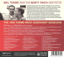 Carica l'immagine nel visualizzatore di Gallery, Mel Tormé And The Marty Paich Dek-Tette : The 1956 Tormé-Paich Legendary Sessions (CD, Comp, Mono)