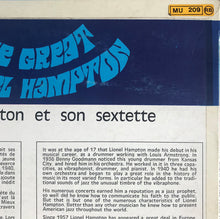 Carica l'immagine nel visualizzatore di Gallery, Lionel Hampton And His Sextet : The Great Lionel Hampton (LP)