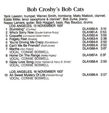 Carica l'immagine nel visualizzatore di Gallery, Bob Crosby And The Bob Cats : Bob Crosby's Bob Cats Volume 1 1937-1938 (CD, Comp)