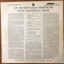 Carica l'immagine nel visualizzatore di Gallery, Art Blakey & The Jazz Messengers With Thelonious Monk : Art Blakey's Jazz Messengers With Thelonious Monk (LP, Album, Mono, RE)