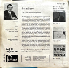 Carica l'immagine nel visualizzatore di Gallery, The Dave Brubeck Quartet : Basin Street (7", EP)