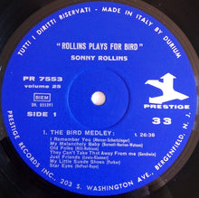 Carica l'immagine nel visualizzatore di Gallery, Sonny Rollins : Rollins Plays For Bird (LP, Album, RE)