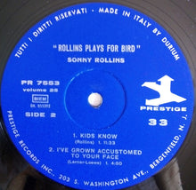 Carica l'immagine nel visualizzatore di Gallery, Sonny Rollins : Rollins Plays For Bird (LP, Album, RE)
