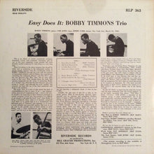 Carica l'immagine nel visualizzatore di Gallery, The Bobby Timmons Trio : Easy Does It (LP, Album, Mono)