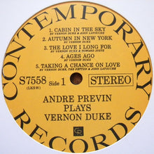 Carica l'immagine nel visualizzatore di Gallery, André Previn : André Previn Plays Songs By Vernon Duke (LP, Album, RE)