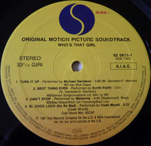 Carica l'immagine nel visualizzatore di Gallery, Madonna : Who's That Girl (Original Motion Picture Soundtrack) (LP, Album)