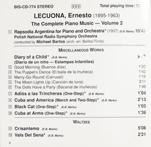Carica l'immagine nel visualizzatore di Gallery, Ernesto Lecuona, Thomas Tirino, Wielka Orkiestra Symfoniczna Polskiego Radia W Katowicach, Michael Bartos : The Complete Piano Music Volume 2 Ernesto Lecuona (CD)