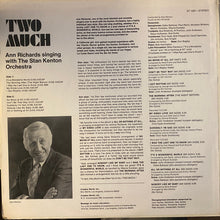 Carica l'immagine nel visualizzatore di Gallery, Ann Richards And Stan Kenton And His Orchestra : Two Much (LP, Album, RE)