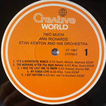 Carica l'immagine nel visualizzatore di Gallery, Ann Richards And Stan Kenton And His Orchestra : Two Much (LP, Album, RE)