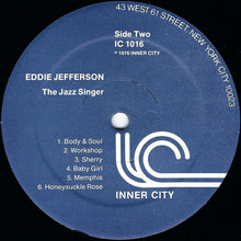 Carica l'immagine nel visualizzatore di Gallery, Eddie Jefferson : The Jazz Singer (Vocal Improvisations On Famous Jazz Solos) (LP, Blu)
