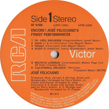Carica l'immagine nel visualizzatore di Gallery, José Feliciano : Encore! José Feliciano's Finest Performances (LP, Album, RCA)