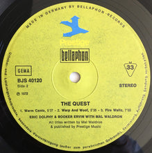 Carica l'immagine nel visualizzatore di Gallery, Eric Dolphy And Booker Ervin With The Mal Waldron Sextet : The Quest (LP, Album, RE)
