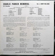 Carica l'immagine nel visualizzatore di Gallery, Charlie Parker : Charlie Parker Memorial (LP, Album, Mono, RE, RM)