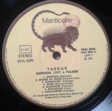 Carica l'immagine nel visualizzatore di Gallery, Emerson, Lake & Palmer : Tarkus (LP, Album, RE, Gat)