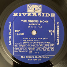 Carica l'immagine nel visualizzatore di Gallery, The Thelonious Monk Orchestra : At Town Hall (LP, Album, Mono)