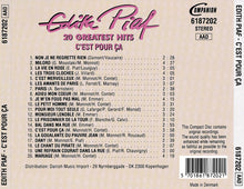 Carica l'immagine nel visualizzatore di Gallery, Edith Piaf : C'est Pour Ça - 20 Greatest Hits (CD, Comp)