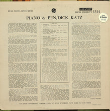 Carica l'immagine nel visualizzatore di Gallery, Dick Katz : Piano & Pen (LP, Album, Mono)