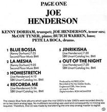 Carica l'immagine nel visualizzatore di Gallery, Joe Henderson : Page One (CD, Album, RE)