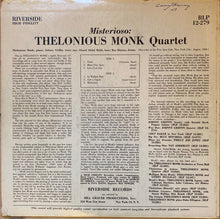 Carica l'immagine nel visualizzatore di Gallery, The Thelonious Monk Quartet : Misterioso (LP, Album, Mono)
