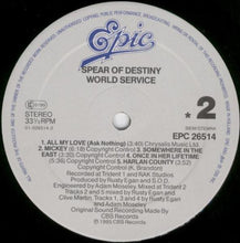 Carica l'immagine nel visualizzatore di Gallery, Spear Of Destiny : World Service (LP, Album)