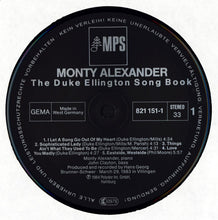 Carica l'immagine nel visualizzatore di Gallery, Monty Alexander : The Duke Ellington Song Book (LP, Album)