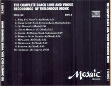 Carica l'immagine nel visualizzatore di Gallery, Thelonious Monk : The Complete Black Lion And Vogue Recordings Of Thelonious Monk (3xCD, Album, RE + Box, Comp, Ltd, Num)