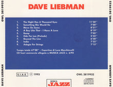 Carica l'immagine nel visualizzatore di Gallery, David Liebman : Dave Liebman (CD, Comp)