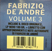 Carica l'immagine nel visualizzatore di Gallery, Fabrizio De André : Volume 3° (LP, Album, RE, 180)