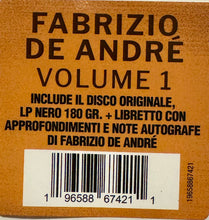 Carica l'immagine nel visualizzatore di Gallery, Fabrizio De André : Volume 1 (LP, Album, RE, 180)