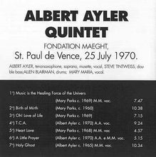 Carica l'immagine nel visualizzatore di Gallery, Albert Ayler Quintet : 1970 - Live (CD, Album)