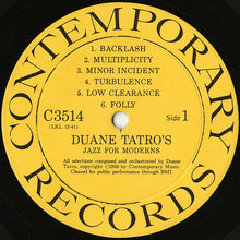 Carica l'immagine nel visualizzatore di Gallery, Duane Tatro : Duane Tatro's Jazz For Moderns (LP, Album, Mono)