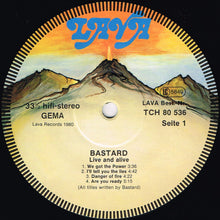 Carica l'immagine nel visualizzatore di Gallery, Bastard (15) : Live And Alive (LP, Album)