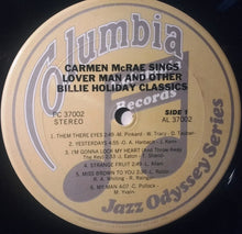 Carica l'immagine nel visualizzatore di Gallery, Carmen McRae : Sings "Lover Man" And Other Billie Holiday Classics (LP, Album, RE, RM)