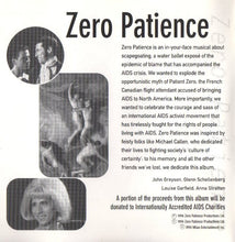 Carica l'immagine nel visualizzatore di Gallery, Various : Zero Patience - A Musical About AIDS (CD, Album)