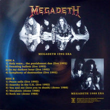 Carica l'immagine nel visualizzatore di Gallery, Megadeth : Demos 1988 + Live In San Francisco 1992 (LP, Unofficial)